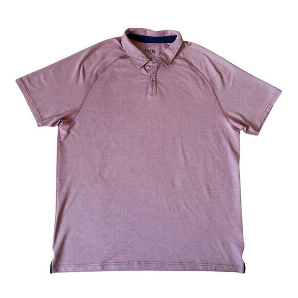 Rhone Delta Pique Polo Shirt Golf Short Sleeve Misty Rose size XL - Picture 1 of 12